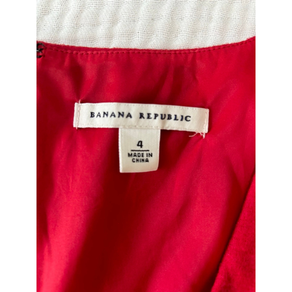 Women's Banana Republic Red Short Sleeve Dress Size 4 Wool - Picture 3 of 10